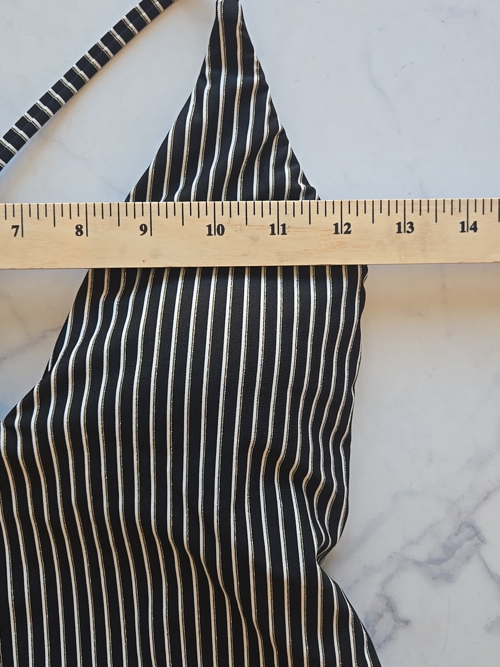 Bar III Black Metallic Striped V-Neck One Piece Maillot Swimsuit Backless S NWT - Picture 5 of 9